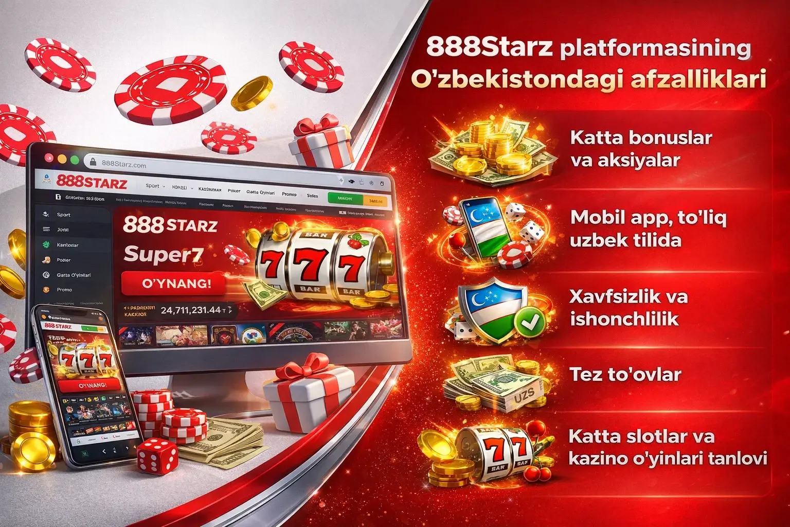 888Starz platformasining O‘zbekistondagi afzalliklari
